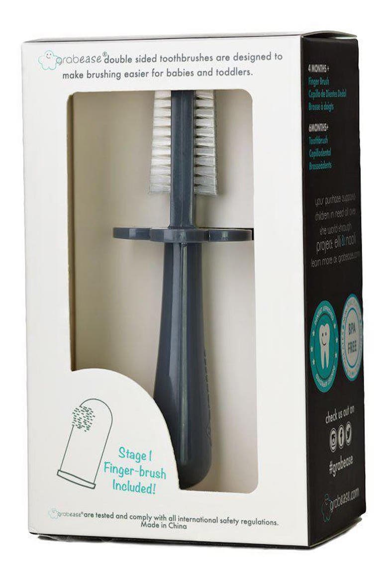 Toothbrush, Fork & Spoon Set, Alternate, color, GRAY