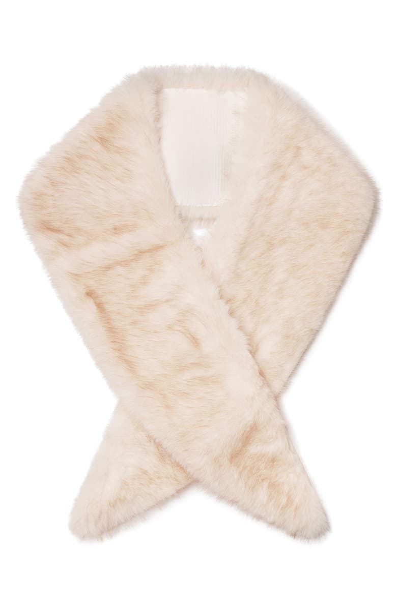 Naked Wardrobe Faux Fur Scarf, Alternate, color, Cream