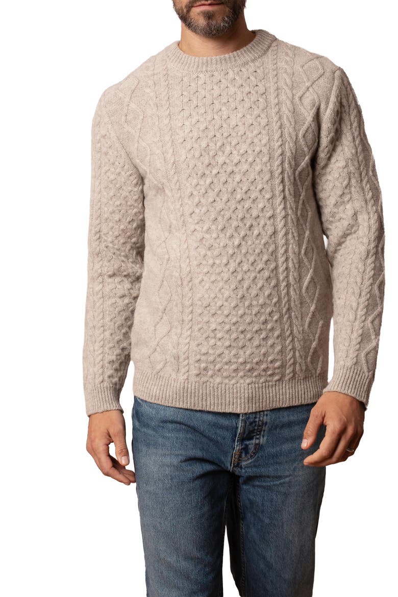 Cable Sweater, Alternate, color, OATMEAL FLECK