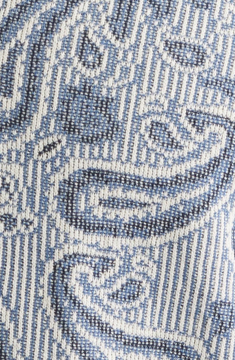 Johnston & Murphy Linden Textured Short Sleeve Button-Up Shirt, Alternate, color, Blue Paisley