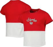 LEAGUE COLLEGIATE WEAR Girls Youth League Collegiate Wear Red/White Wisconsin Badgers Colorblocked T-Shirt