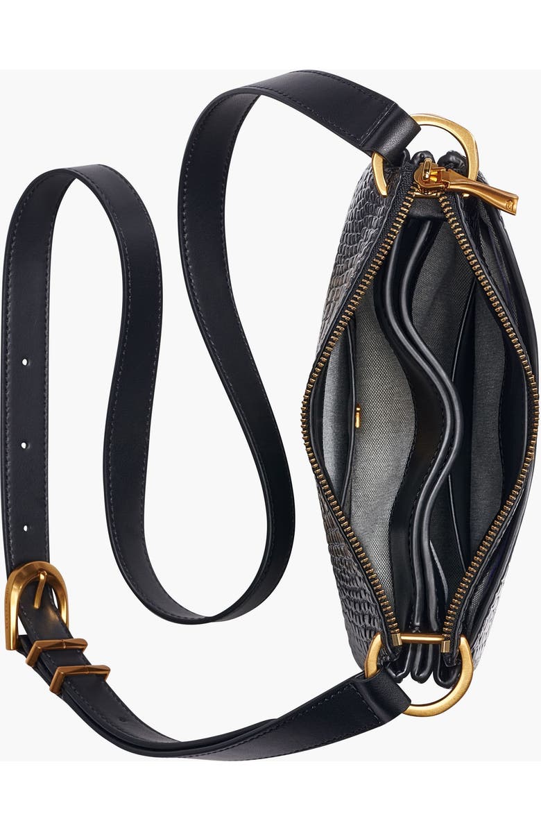 Donna Karan New York Glenwood Metallic Croco Crossbody, Alternate, color, Metallic Croc