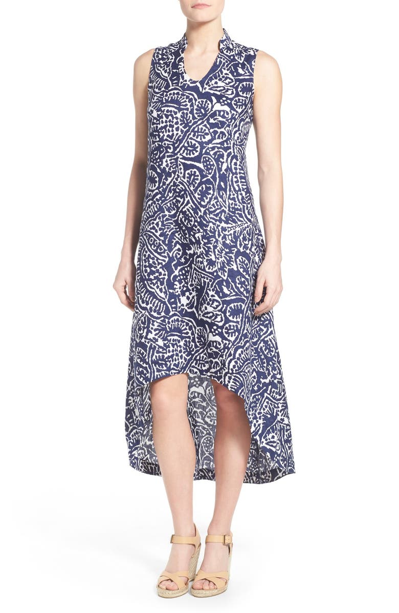 NIC+ZOE 'Seacoast' High/Low Linen Maxi Dress, Main, color,
