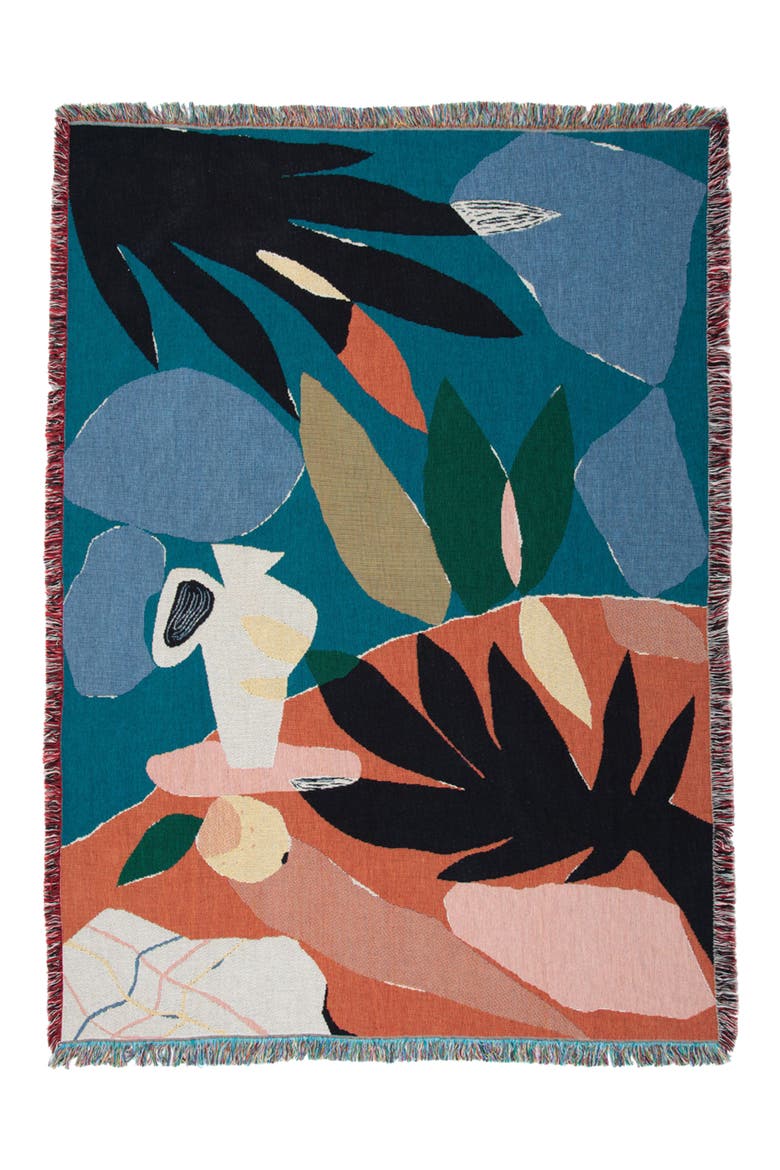 Woven Throw Blanket, Alternate, color, CORAL MULTI