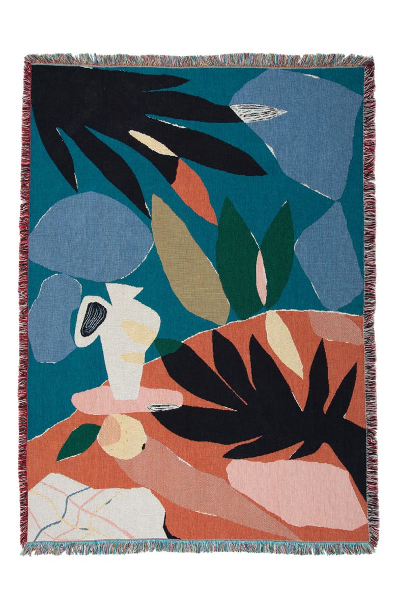 Slowdown Studio Woven Throw Blanket, Alternate, color, Coral Multi