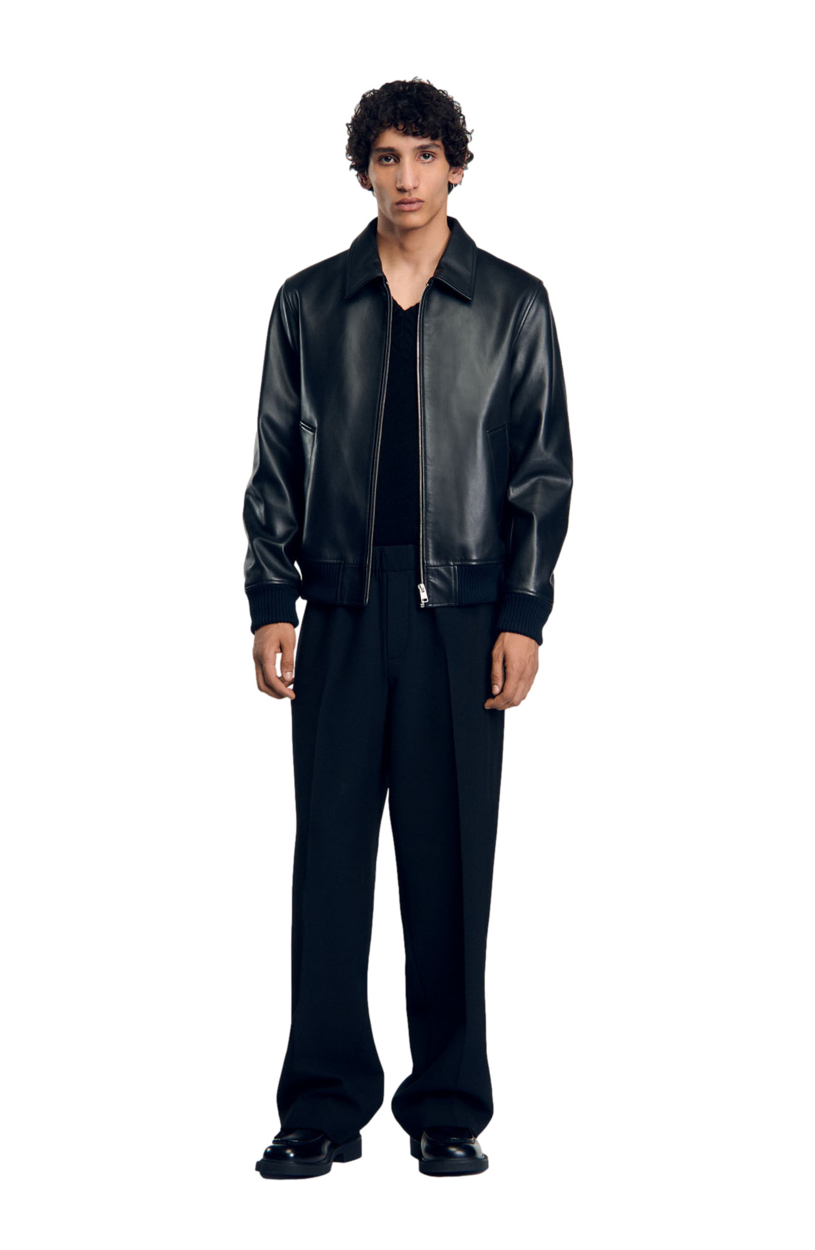 Plain leather jacket