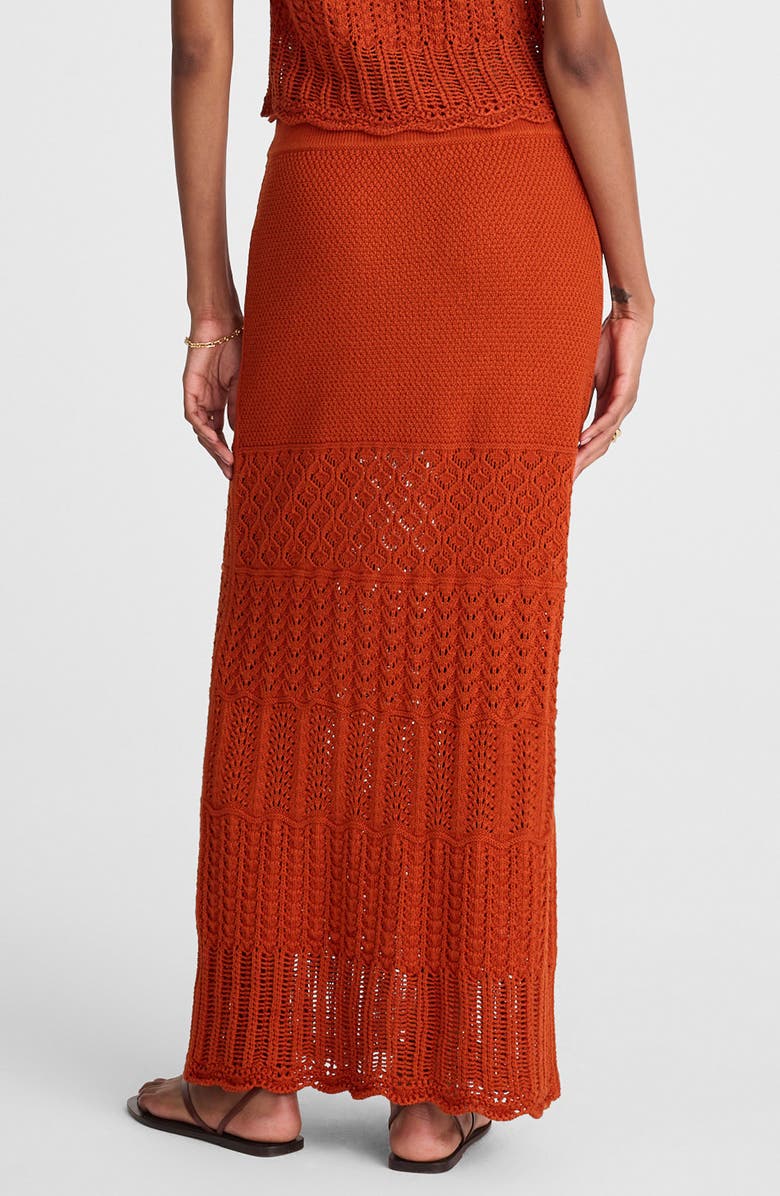 Madewell Pointelle Stitch Maxi Skirt, Alternate, color, Rustic Flame