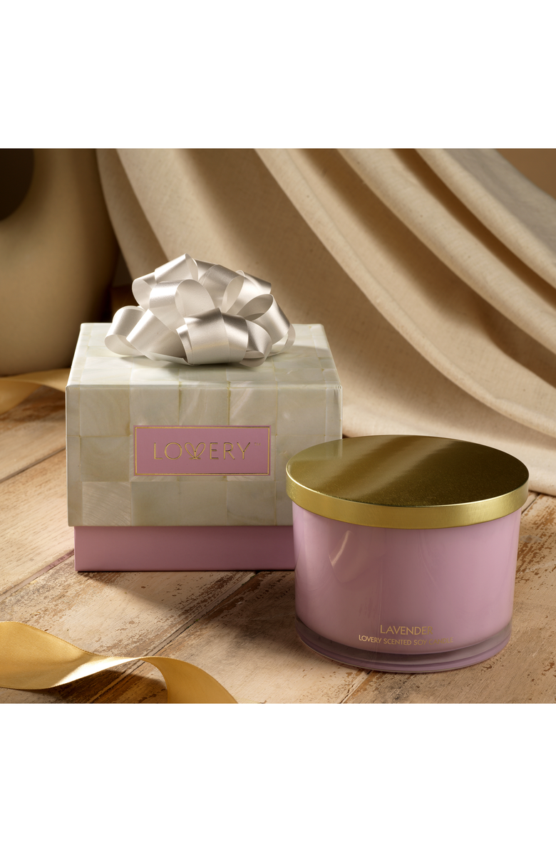 Lovery 3 Wick Aromatherapy Soy Candle, Alternate, color, Lavender