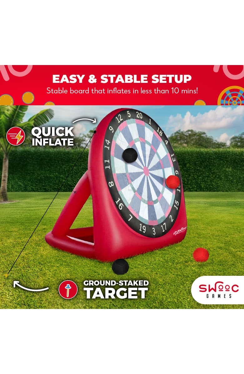 Swooc Games XL Giant Kick Darts Game, Alternate, color, Red