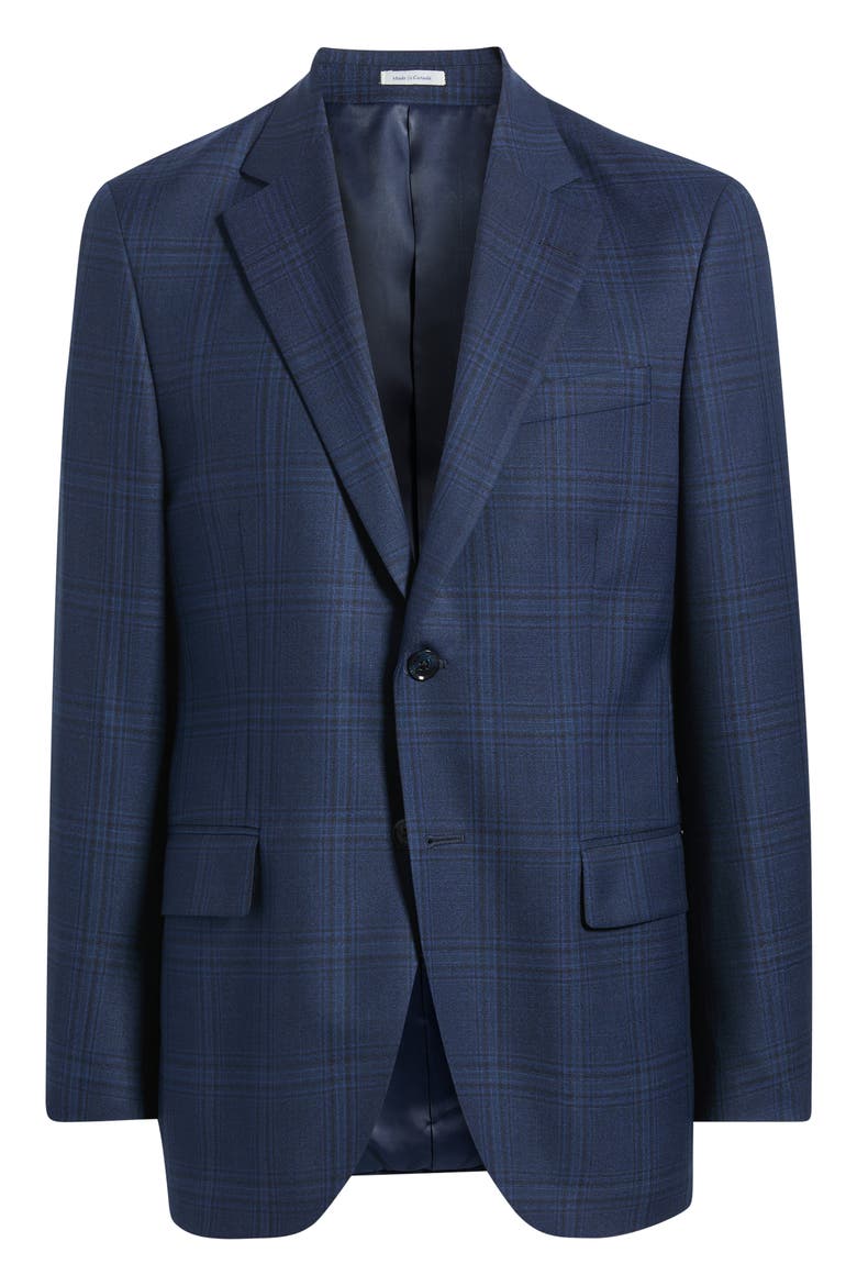 Flynn Classic Fit Blue Windowpane Check Wool Sport Coat, Alternate, color, BLUE