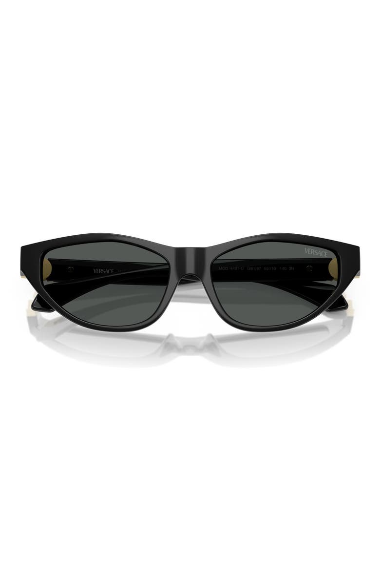 55mm Cat Eye Sunglasses, Alternate, color, BLACK