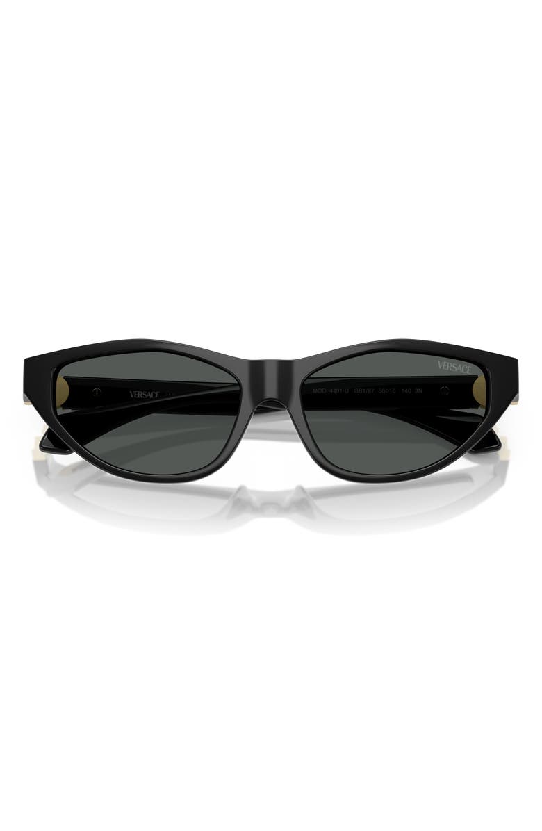 Versace 55mm Cat Eye Sunglasses, Alternate, color, Black