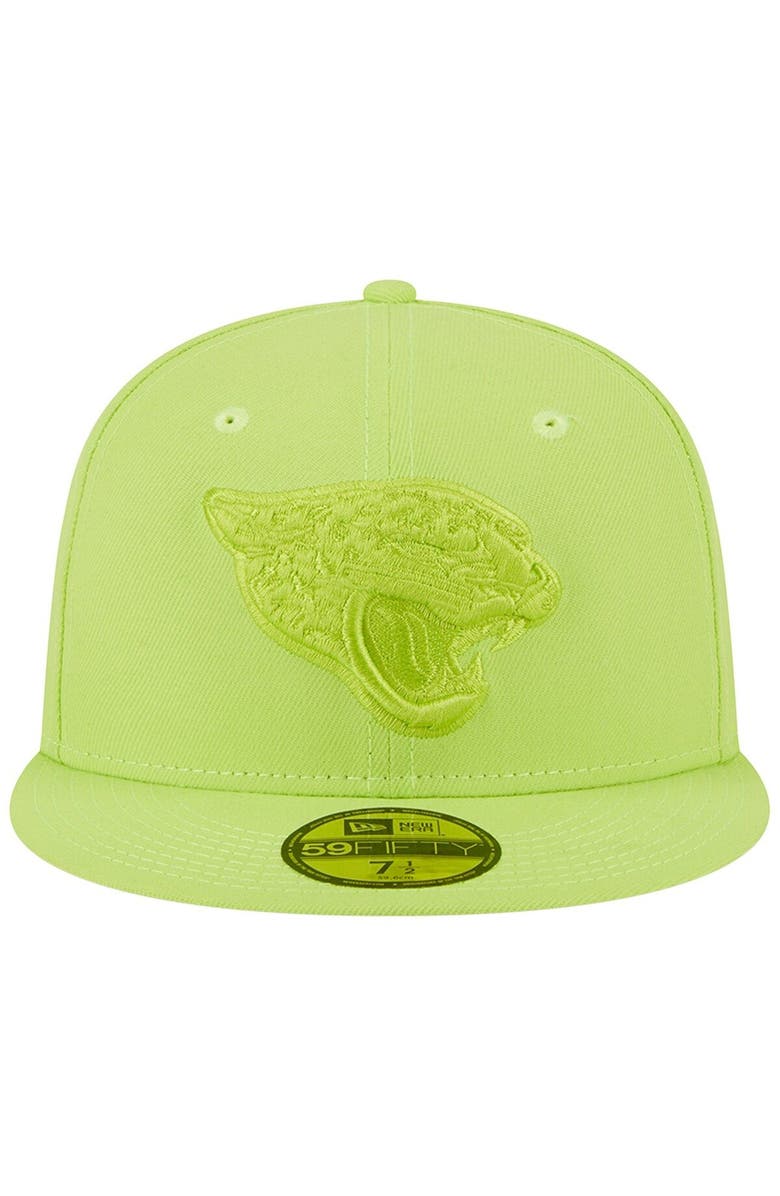 New Era Men's New Era Neon Green Jacksonville Jaguars Color Pack Brights 59FIFTY Fitted Hat, Alternate, color, 