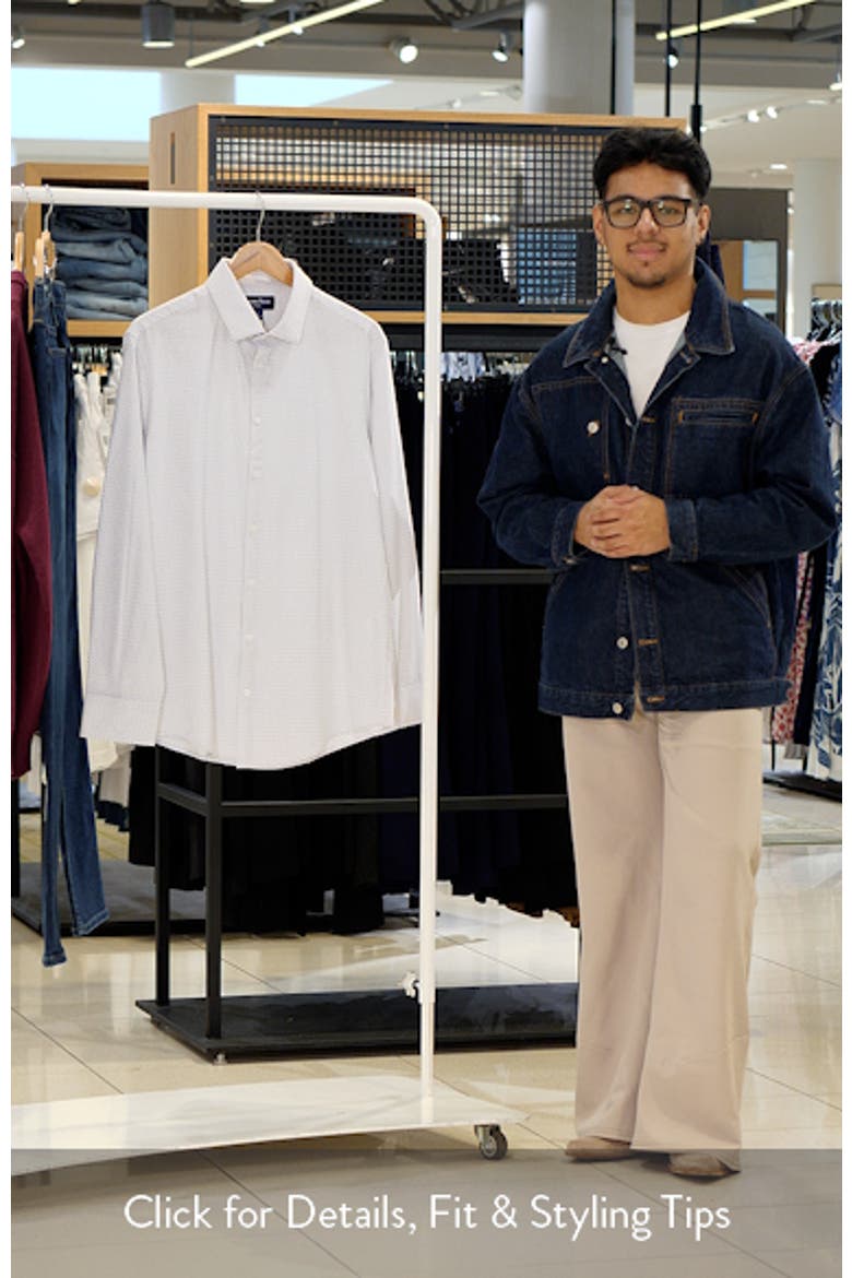 Leeward Trim Fit Diamond Print Performance Button-Up Shirt video