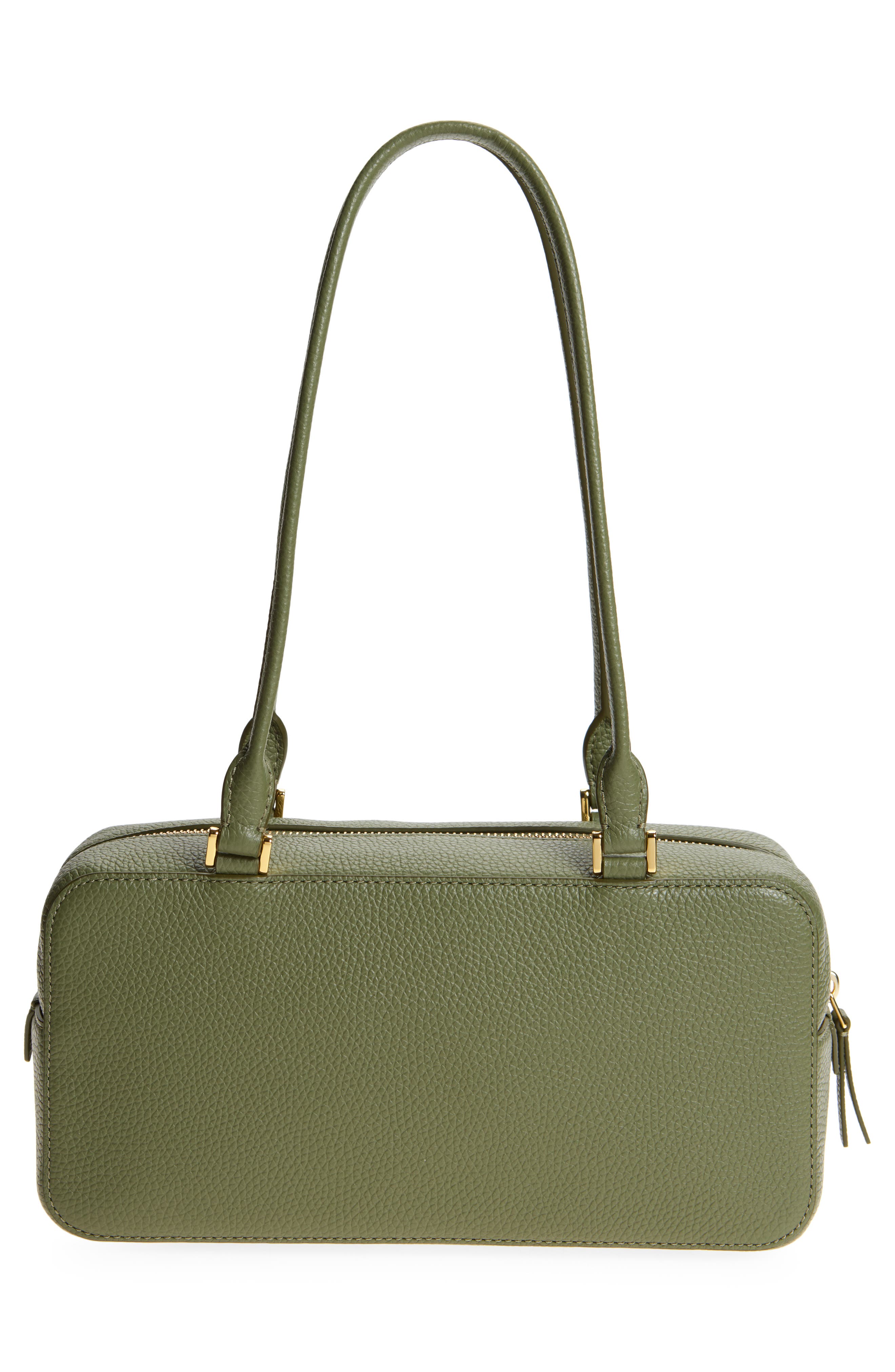 Veronica Beard Boxy Leather Shoulder Bag, Alternate, color, Stone Army