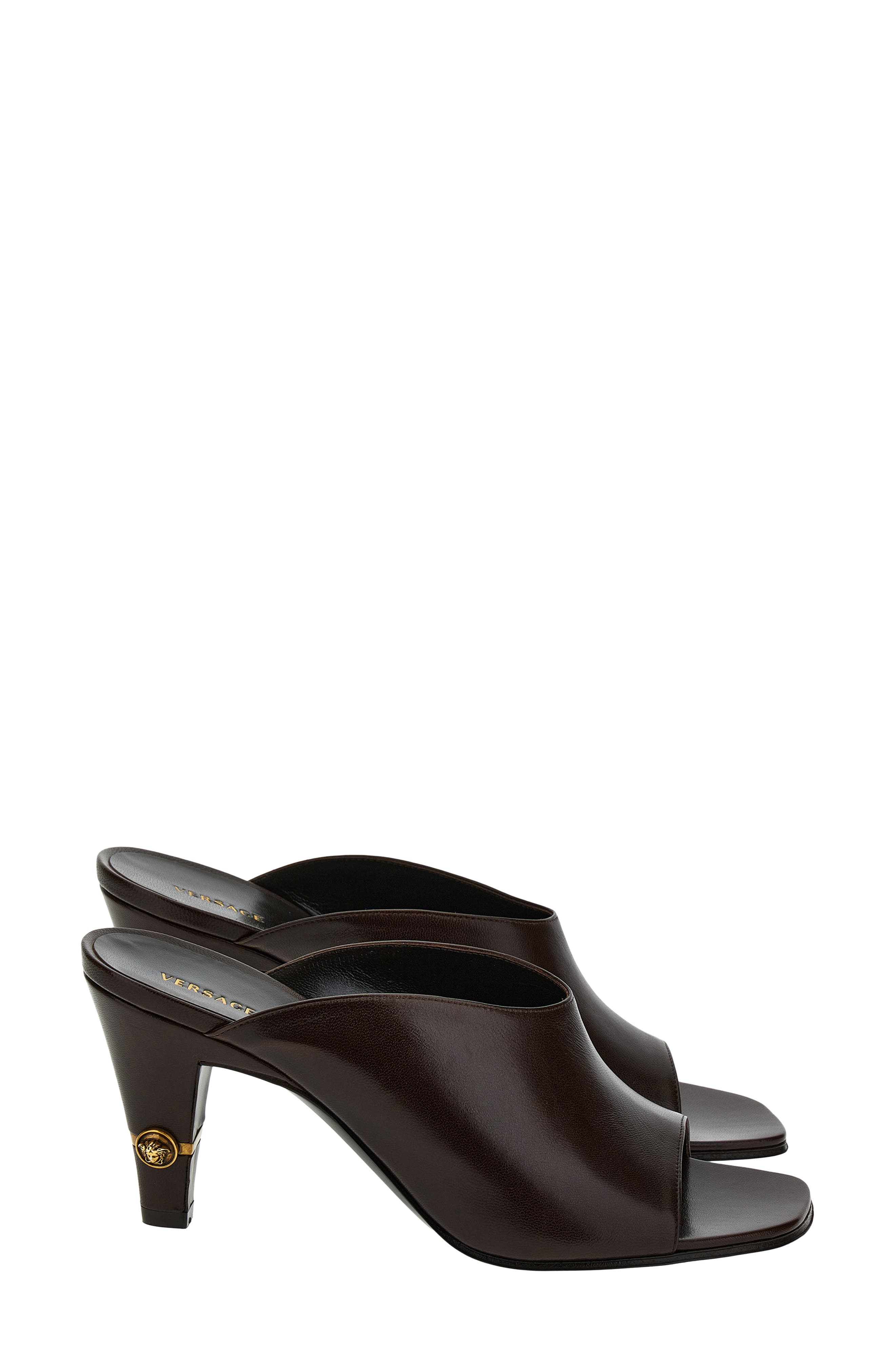 Versace Mule Sandal, Alternate, color, Moka-Gold