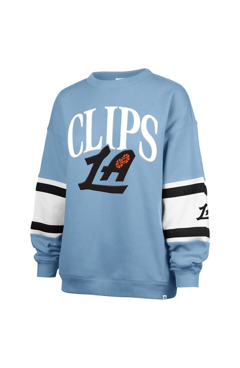 '47 Women's '47 Light Blue LA Clippers 2024/25 City Edition Steadfast Paneled Pullover Sweatshirt, Alternate, color,