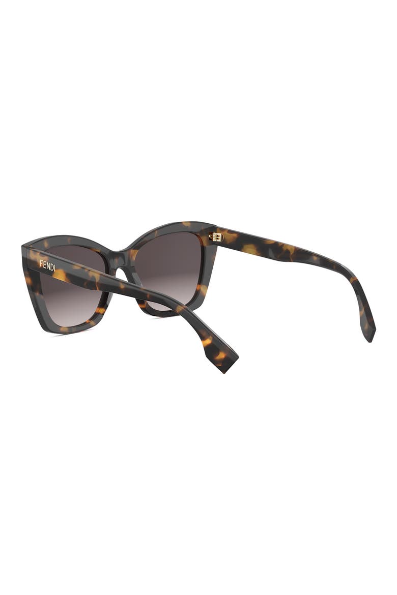 'Fendi Lettering 55mm Gradient Square Sunglasses, Alternate, color, HAVANA/ OTHER / GRADIENT SMOKE