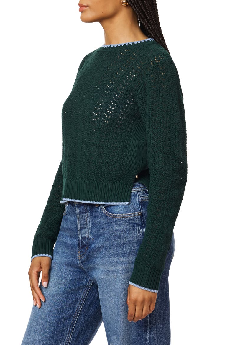 Open Stitch Cotton Sweater, Alternate, color, SCARAB / STONEWASH