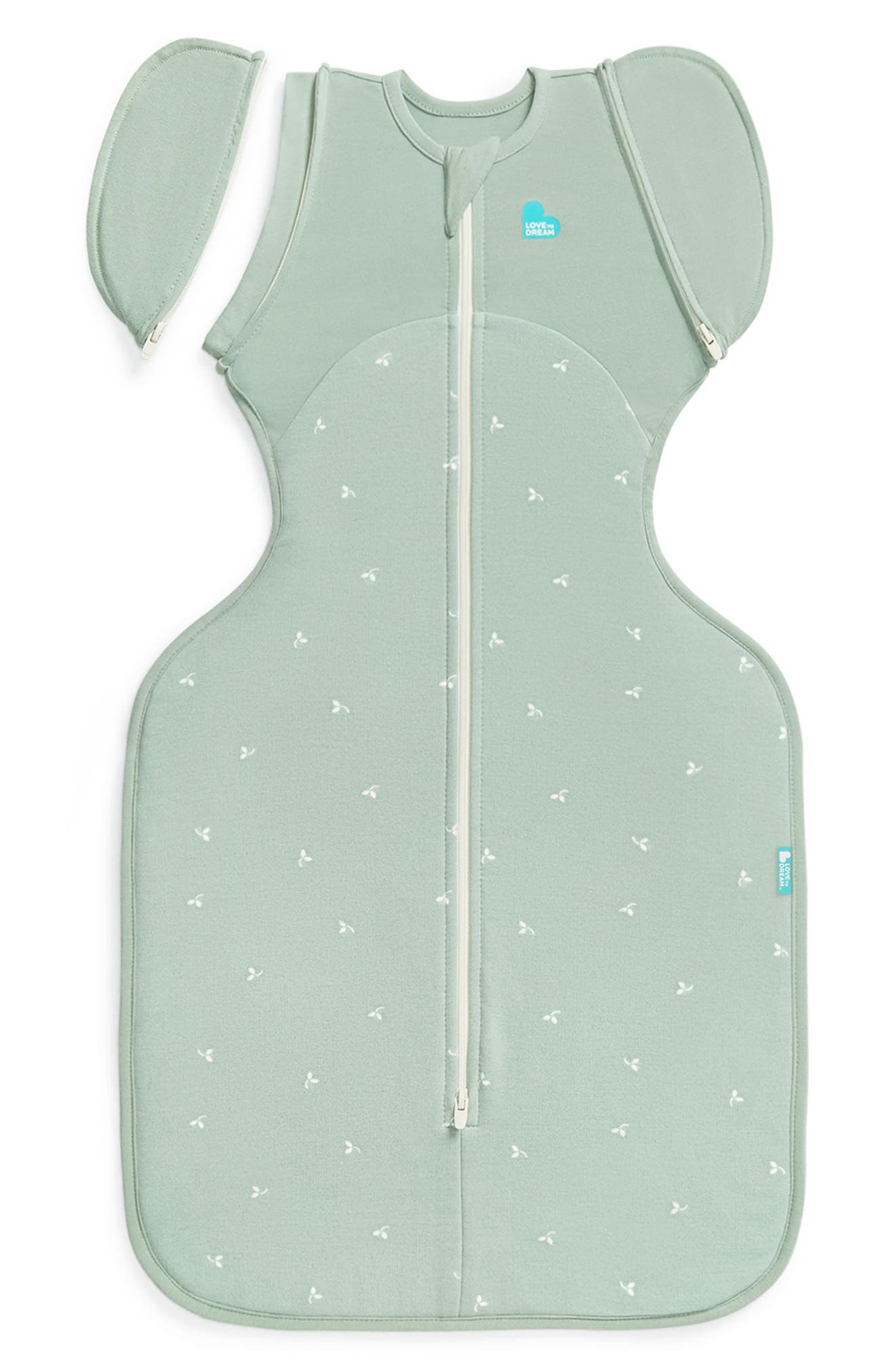 LOVE TO DREAM Swaddle Up™ 1.0 TOG Stretch Cotton Fleece Swaddle in Olive 