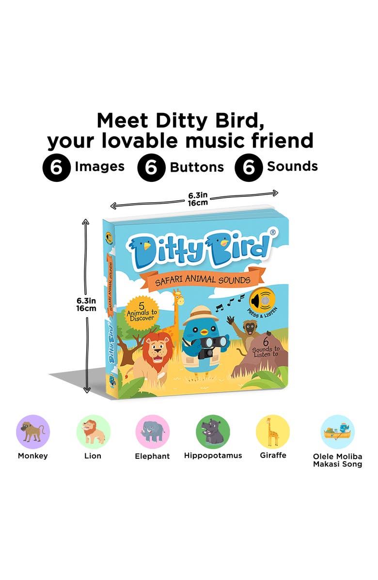 Ditty Bird 'Safari Animal Sounds' Board Book, Alternate, color, Blue Multi