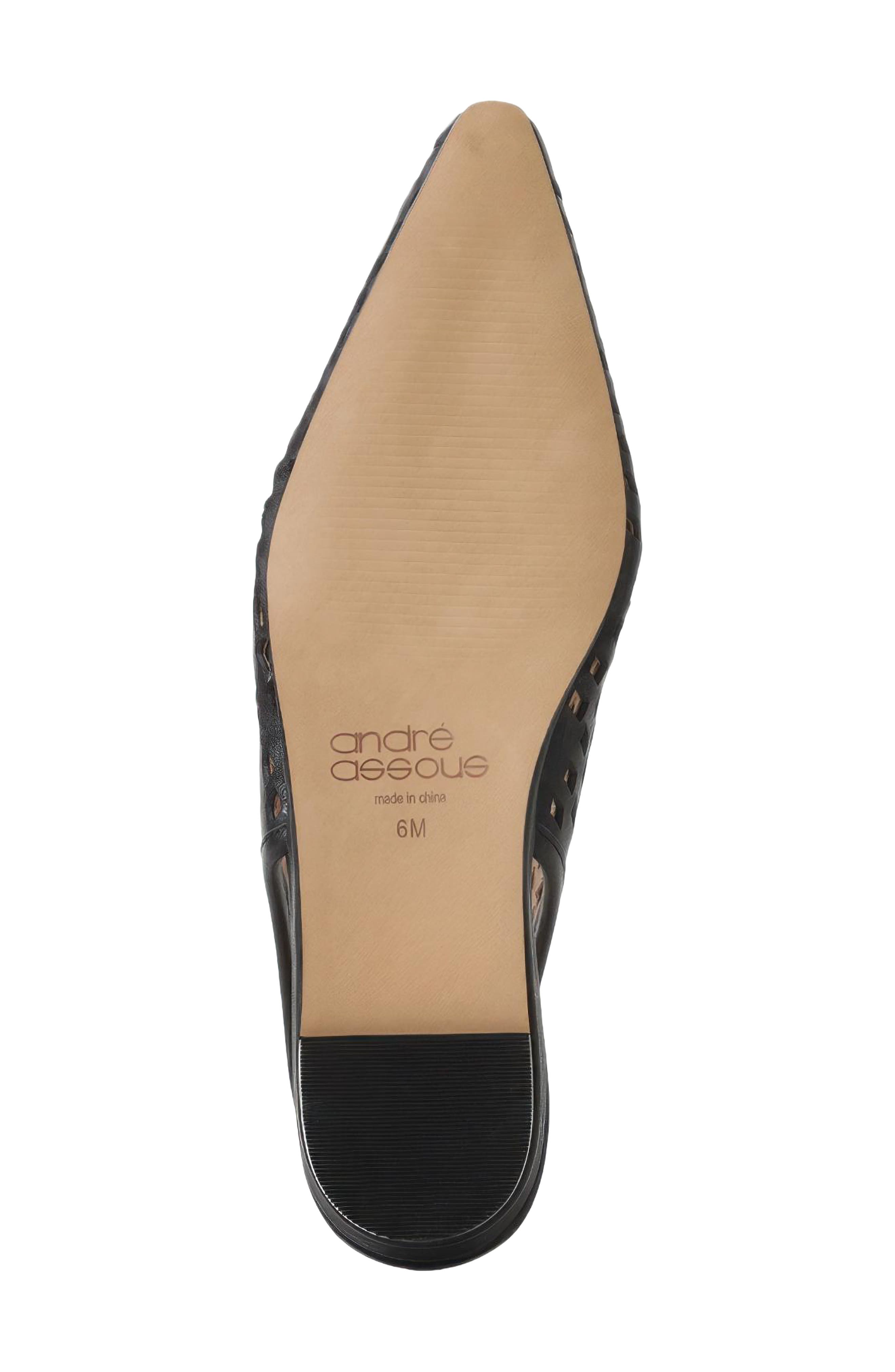 André Assous Brielle Slingback Snip Toe Wedge Pump, Alternate, color, Black Leather
