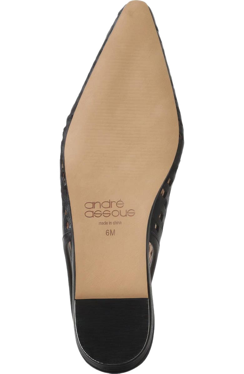 André Assous Brielle Slingback Snip Toe Wedge Pump, Alternate, color, Black Leather