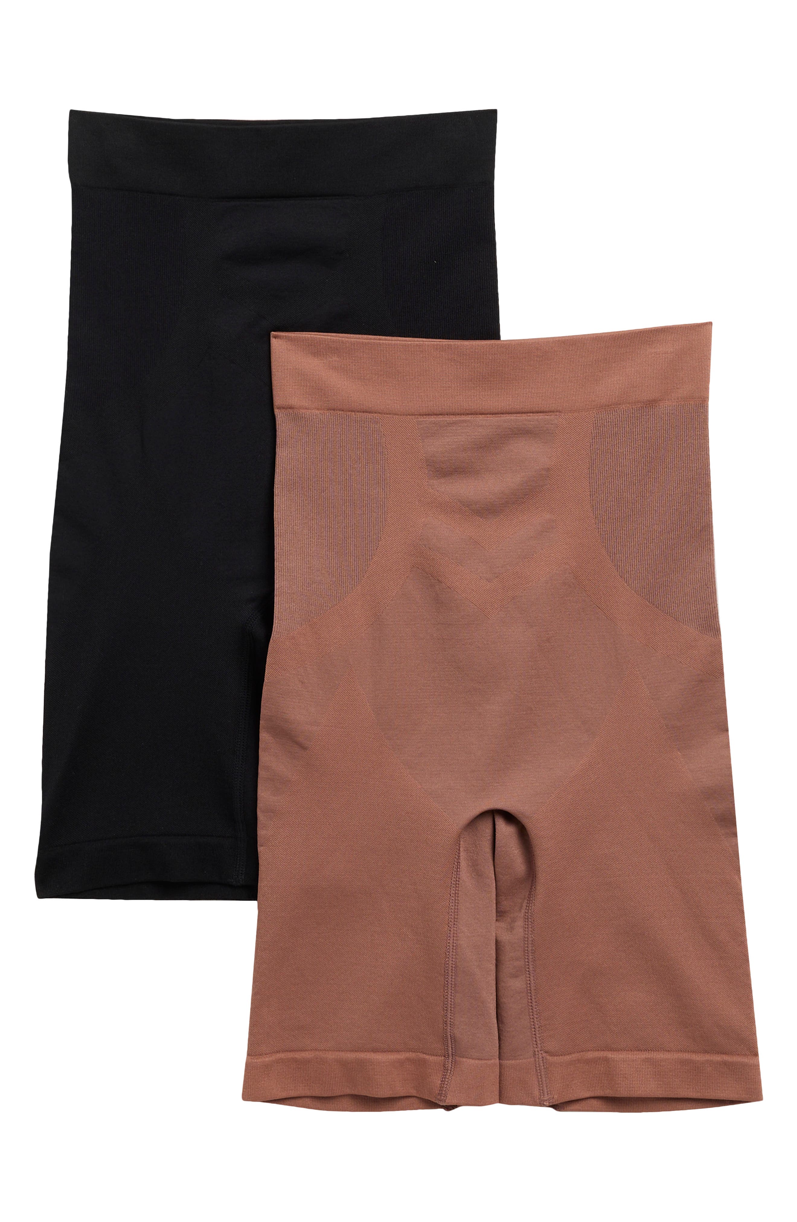 Set of 2 Assorted Seamless High Waist Long Leg Shaping Shorts
