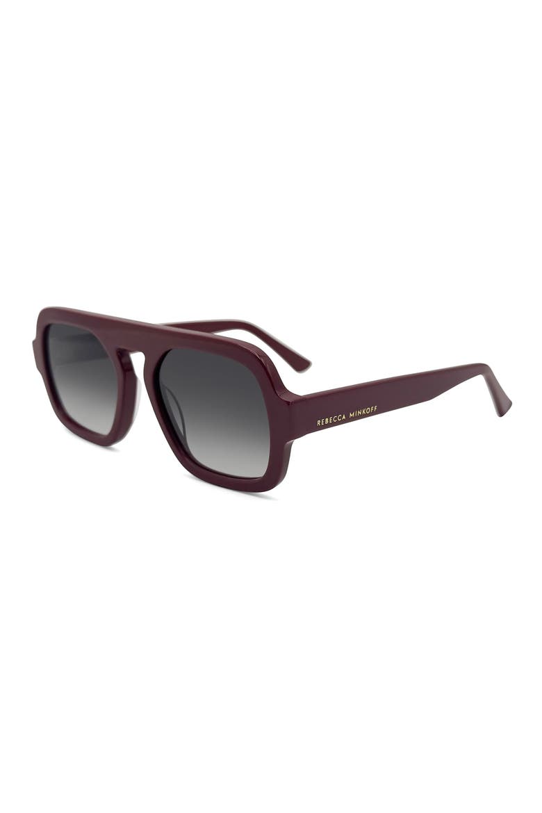 55mm Rhiannon Aviator Sunglasses, Alternate, color, BURGUNDY