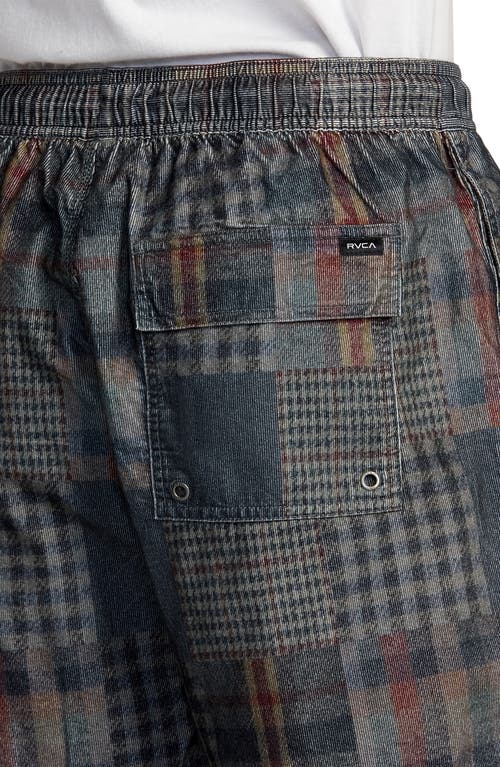Rvca Escape Drawstring Cotton Walking Shorts In Blue