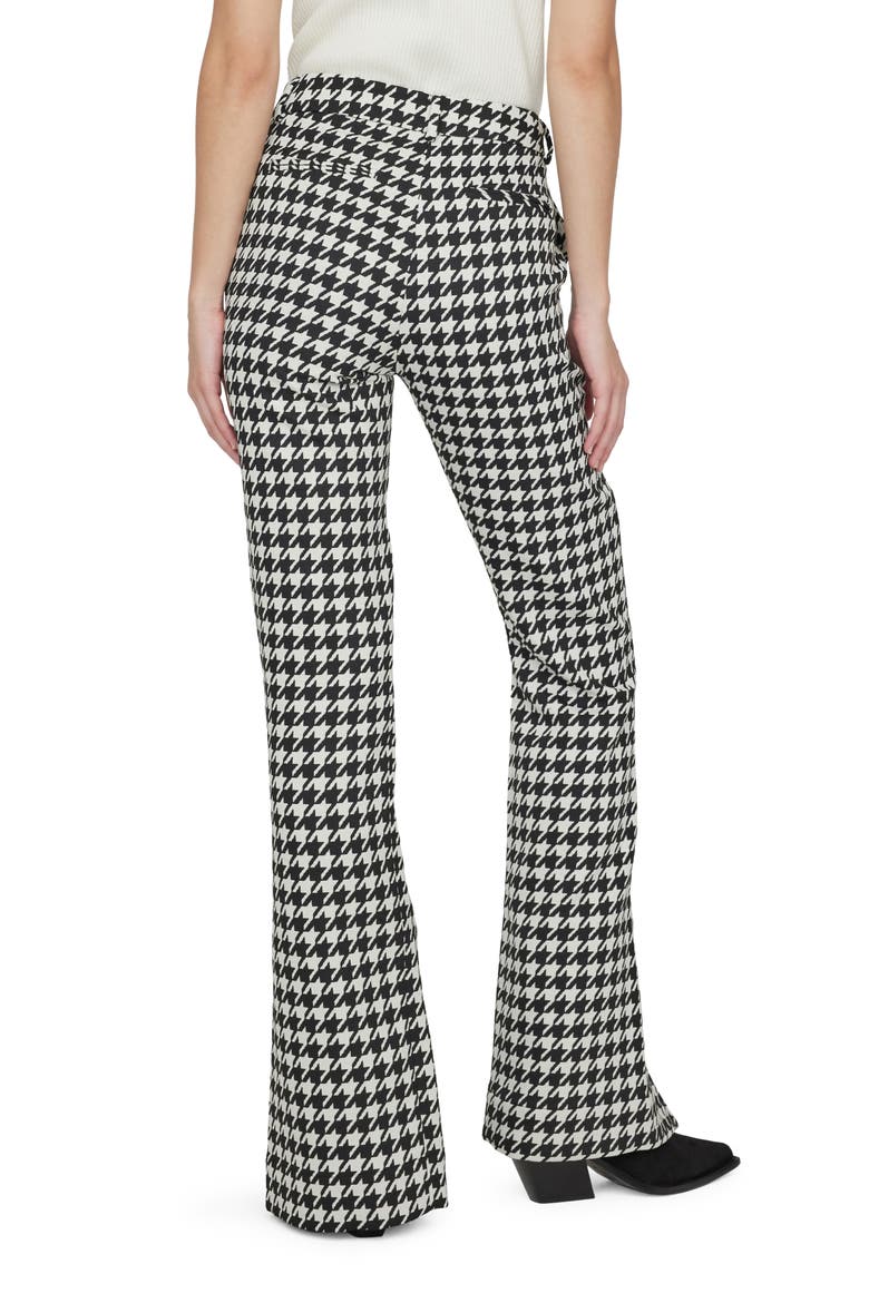 Jocelyn Houndstooth Check Flare Trousers, Alternate, color, BLACK/WHITE