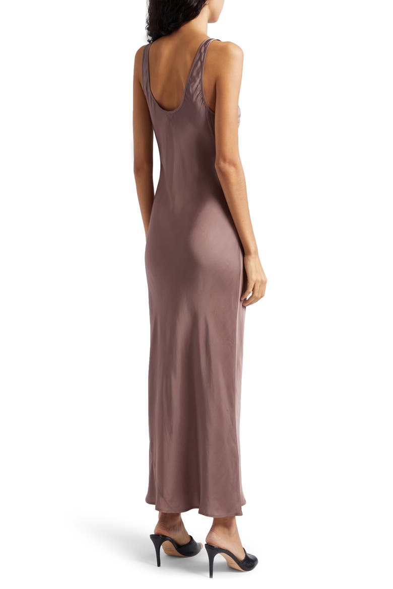 Akiya Satin Tank Maxi Dress, Alternate, color, DEEP TAUPE