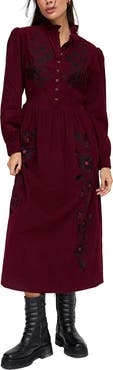 Raffya Puglia Corduroy Midi Dress