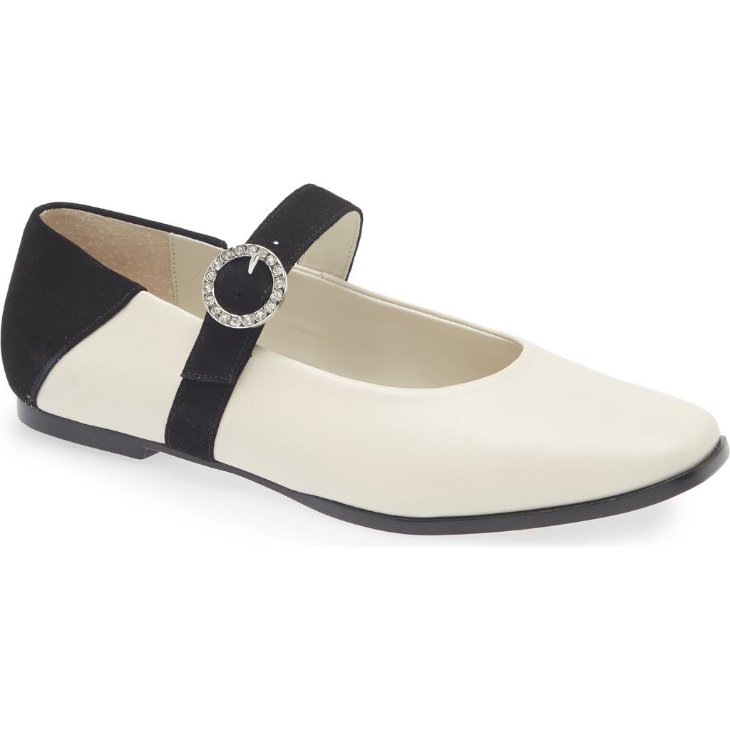 Kaanas Gaelle Colorblock Mary Jane Ballet Flat In White