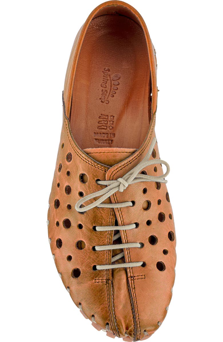 Spring Step Moonwalk Perforated Leather Shoe, Alternate, color, Camel