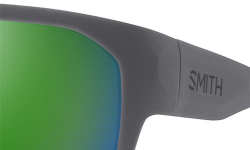Smith Arvo 61mm Chromapop™ Polarized Wraparound Sunglasses In Cement/chromapop Green