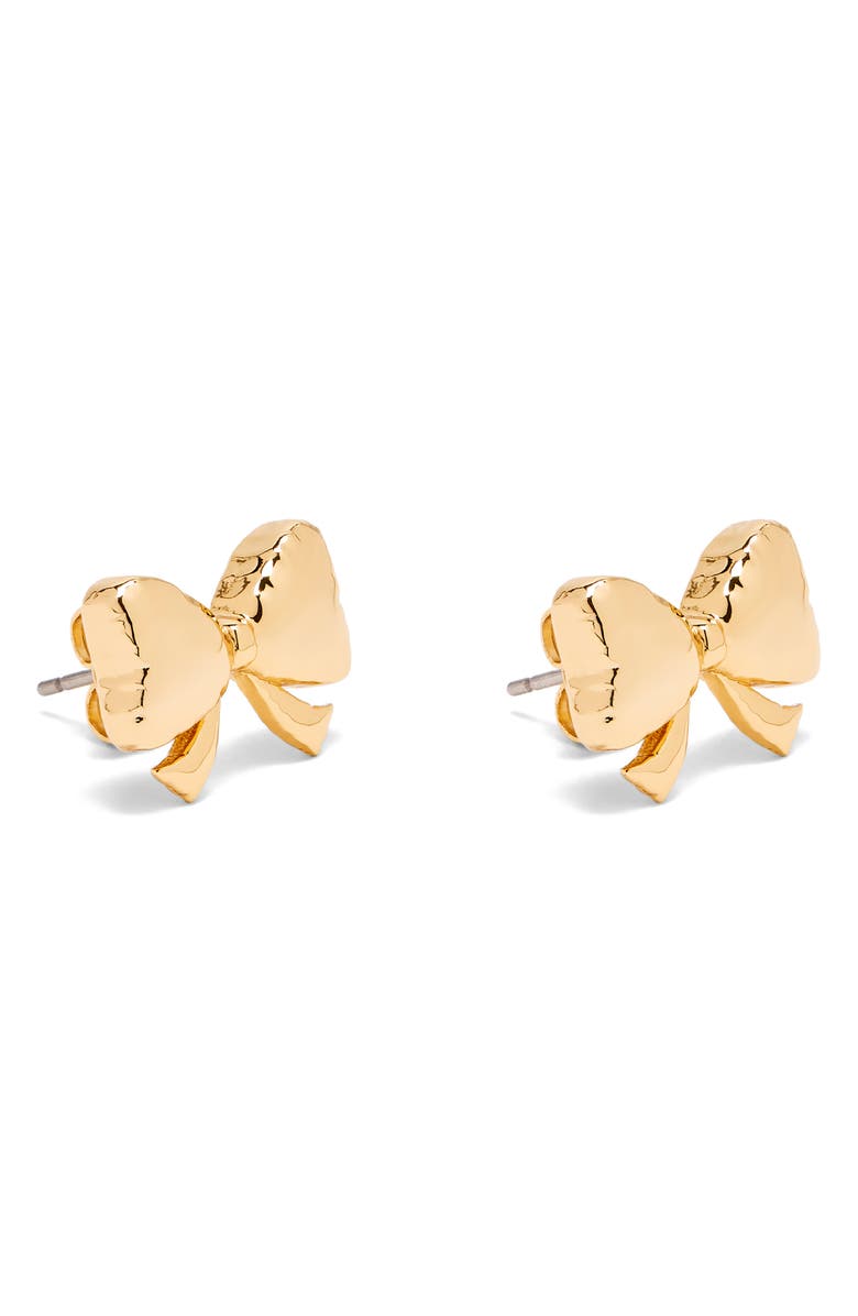 Marc Jacobs Bow Stud Earrings, Alternate, color, Light Antique Gold