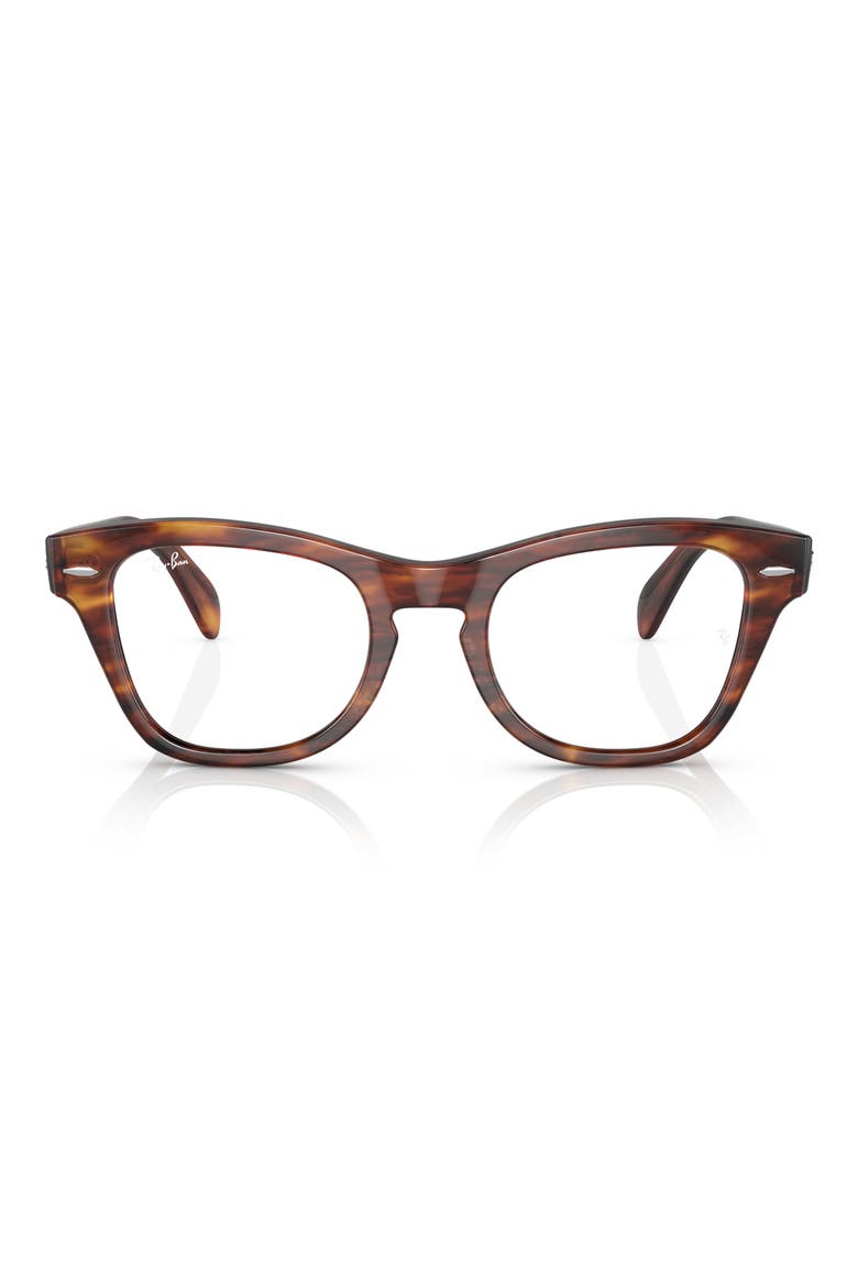 RX0707V 50mm Square Optical Glasses, Main, color, STRIPED HAVANA