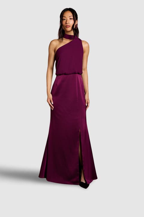 One Shoulder Maxi Bridesmaid Dress