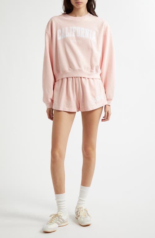 Sporty And Rich Sporty & Rich California Crewneck Crop Sweatshirt In Ballet