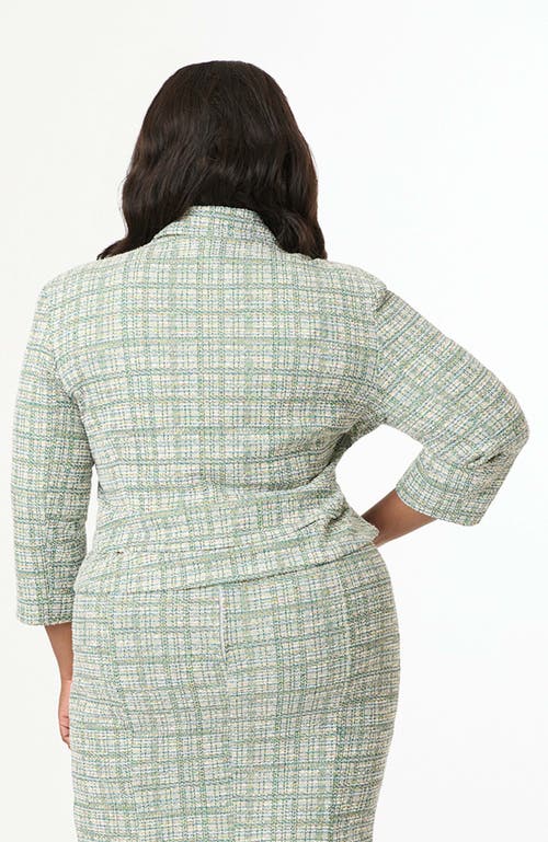 UNIQUE VINTAGE UNIQUE VINTAGE PLUS SIZE BOUCLE PEPLUM JACKET