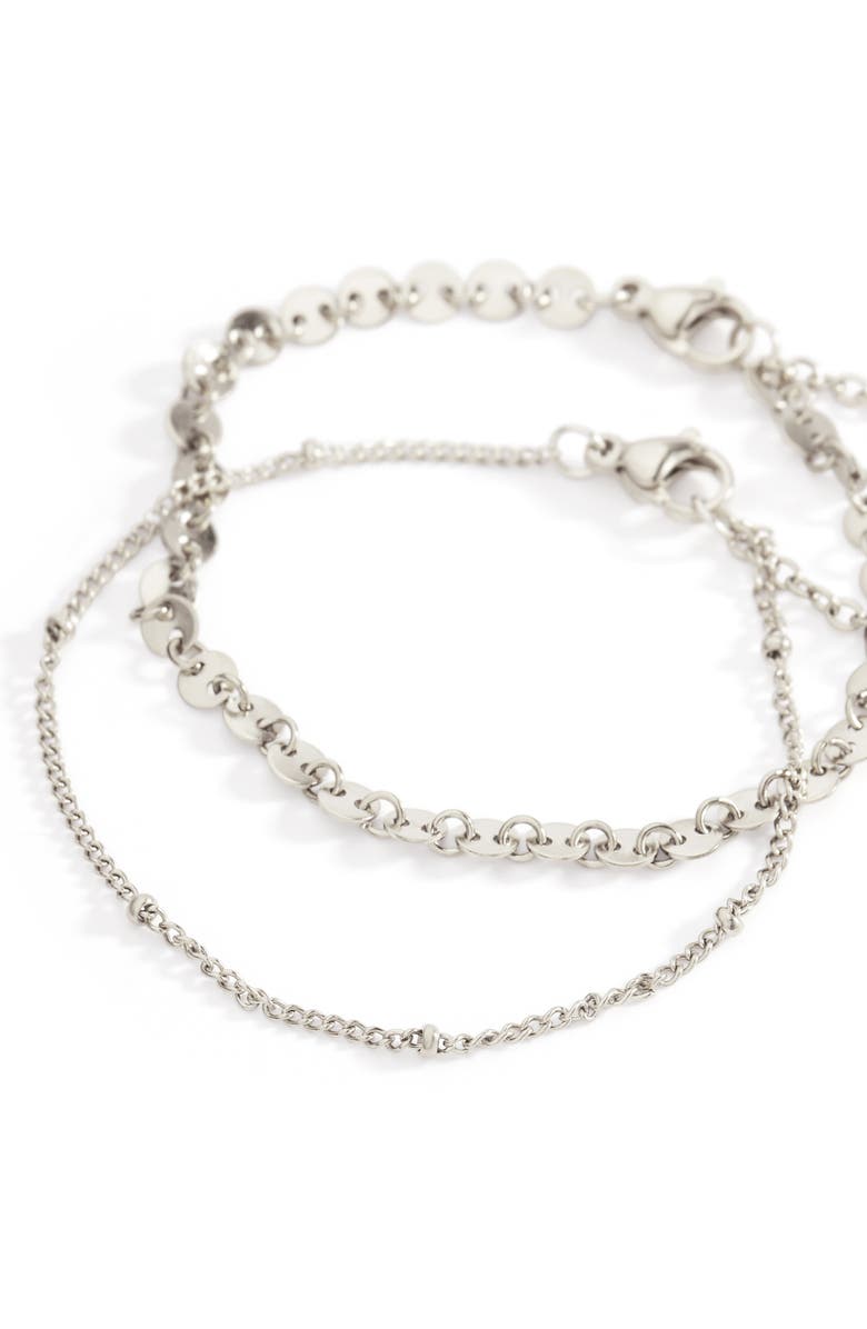 Mint & Lily Poppy Stacking Bracelet Set, Alternate, color, Silver