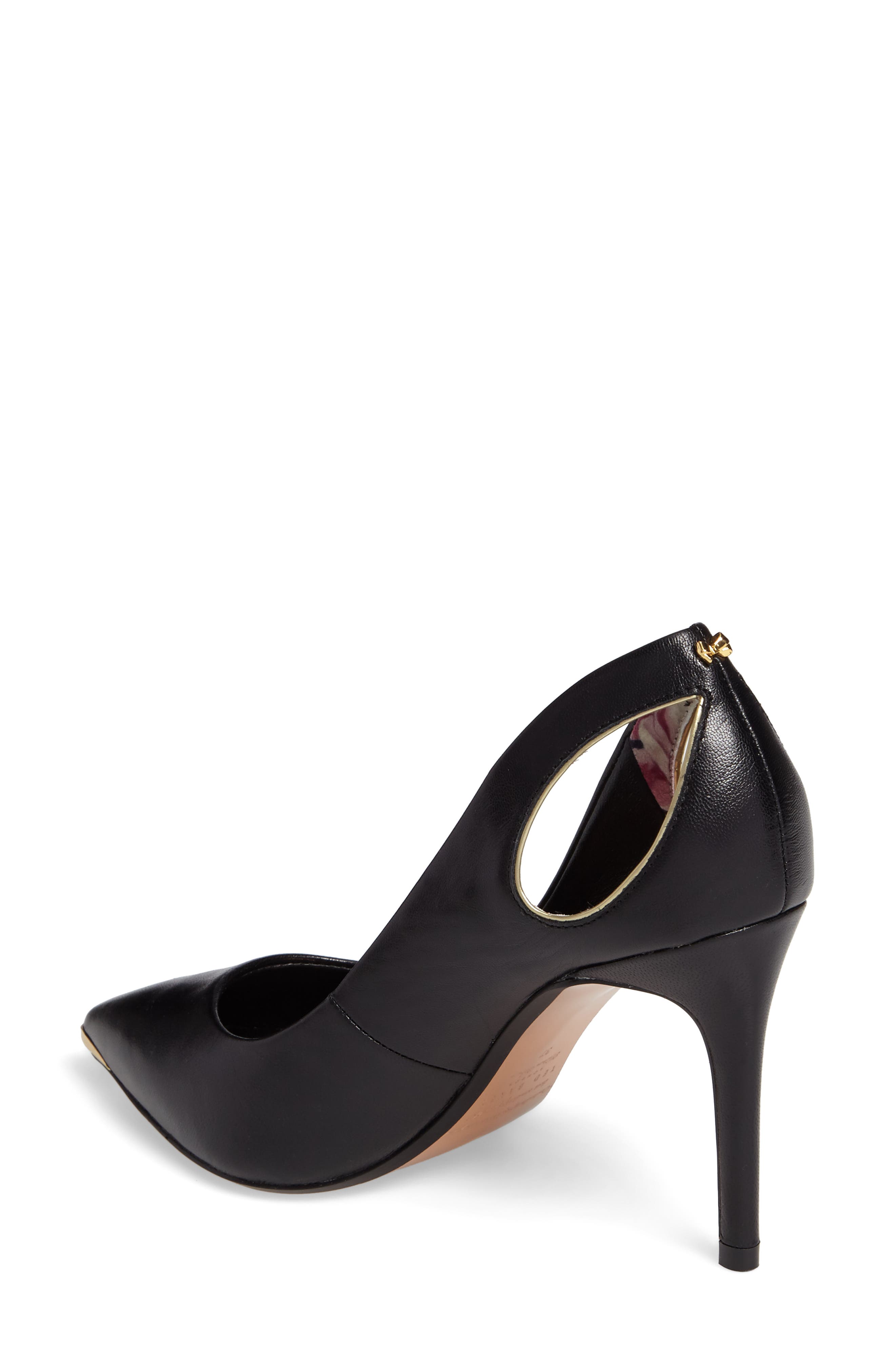 Jesamin Cutout Pump, Alternate, color, BLACK LEATHER