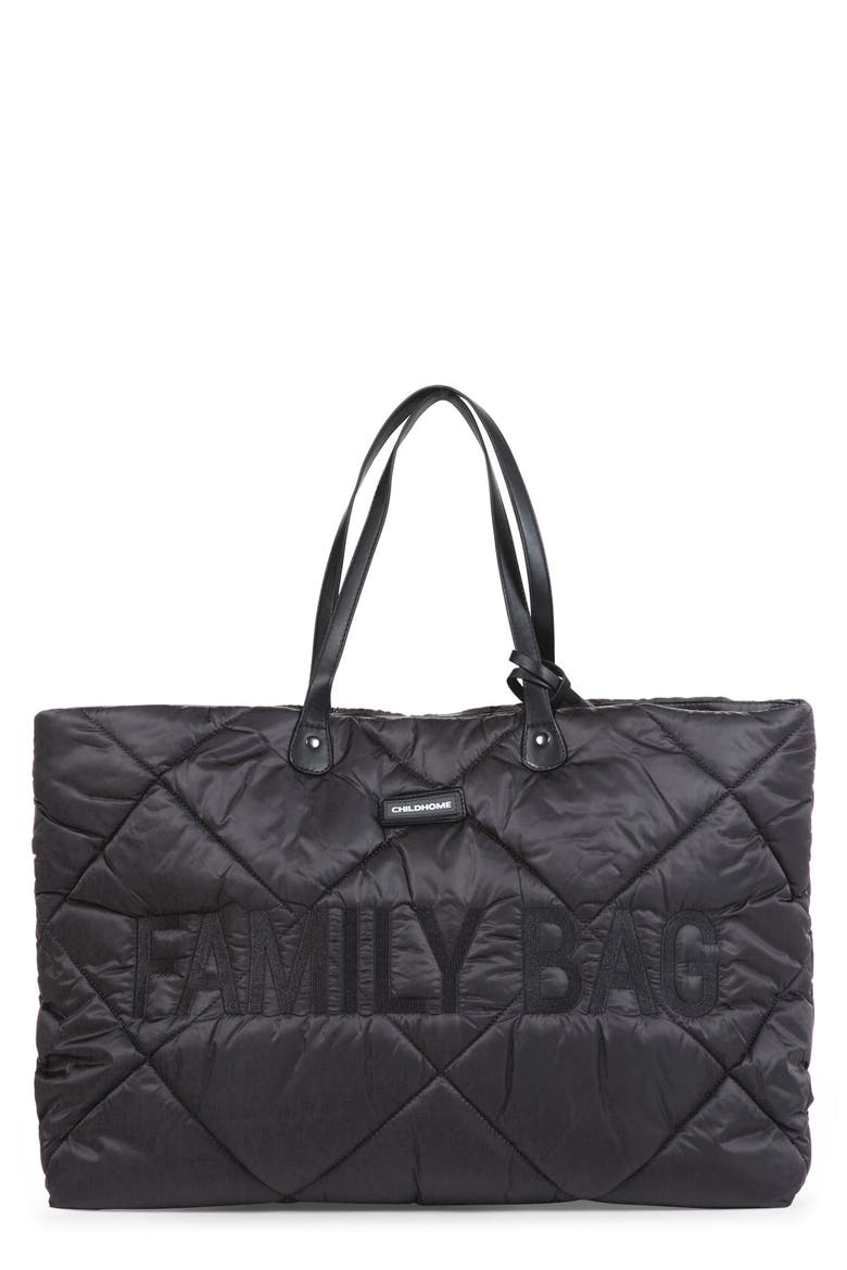 Family Bag Large Quilted Diaper Bag, Main, color, PUFFER BLACK