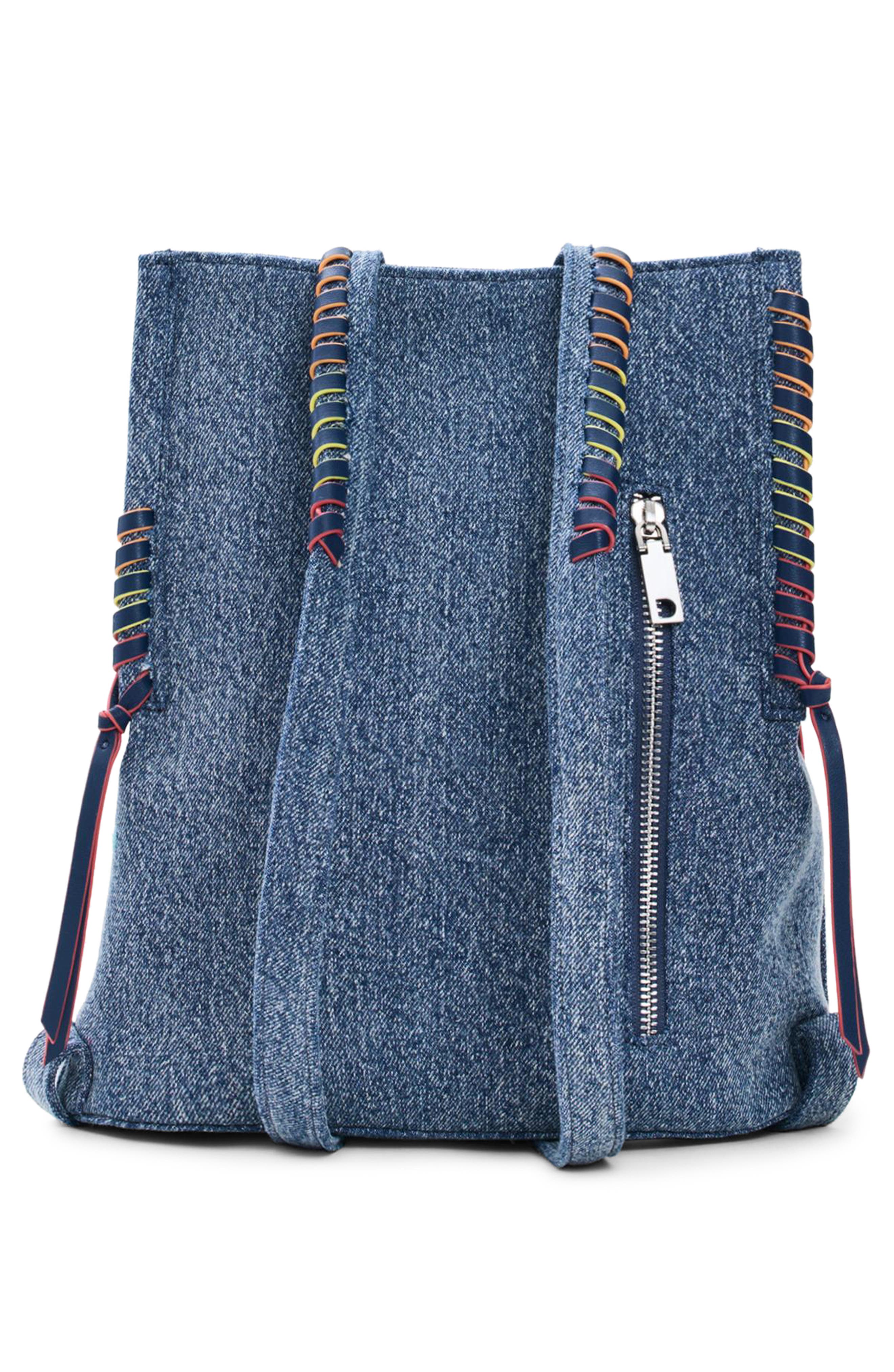 Desigual Mini Denim Backpack, Alternate, color, Light Blue