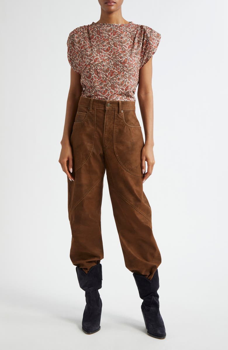 Isabel Marant Étoile Devani Cap Sleeve Top, Alternate, color,