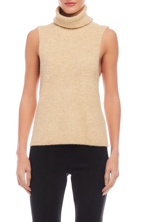 Kelli Rib Sleeveless Turtleneck Sweater