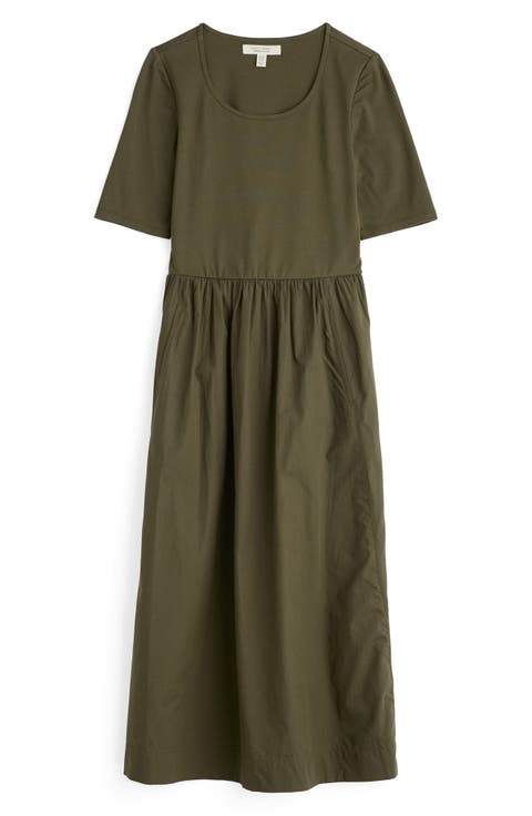 Madder Mixed Media Midi Dress