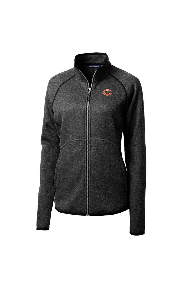 Cutter & Buck Women's Cutter & Buck Heathered Charcoal Chicago Bears Mainsail Sweater-Knit Full-Zip Jacket, Main, color, 
