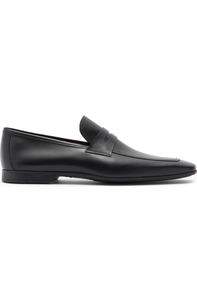 Magnanni Vince Leather Penny Loafer, Alternate, color, Vince Black